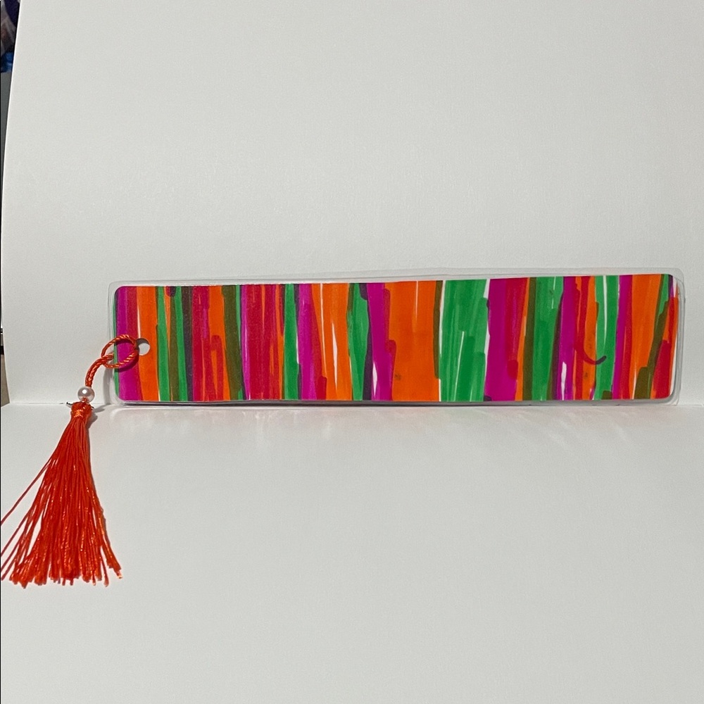 Colorful Abstract Pattern Tassel Bookmark - Picture 3 of 4